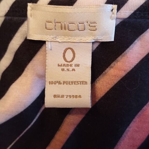 Chico's Size 0 or XS animal and paisley print elastic band bottom and sleeve - Picture 6 of 12